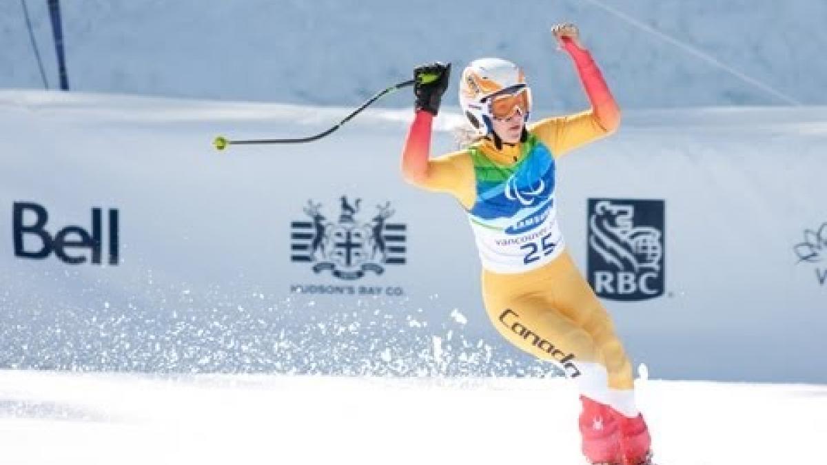 Canada's Viviane Forest crashes in women's downhill visually impaired at Vancouver 2010 Paralympics