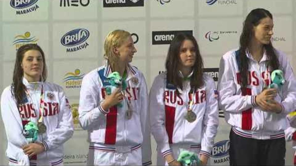 Women's 4x100m Freestyle Rly 34pts|Medals Ceremony|2016 IPC Swimming European Open Championships Fun