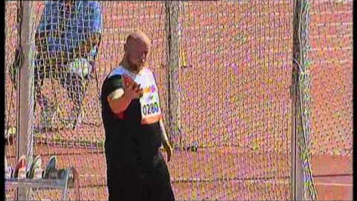 Athletics - Tomasz Rebisz - men's discus throw F46 final - 2013 IPC Athletics World C...