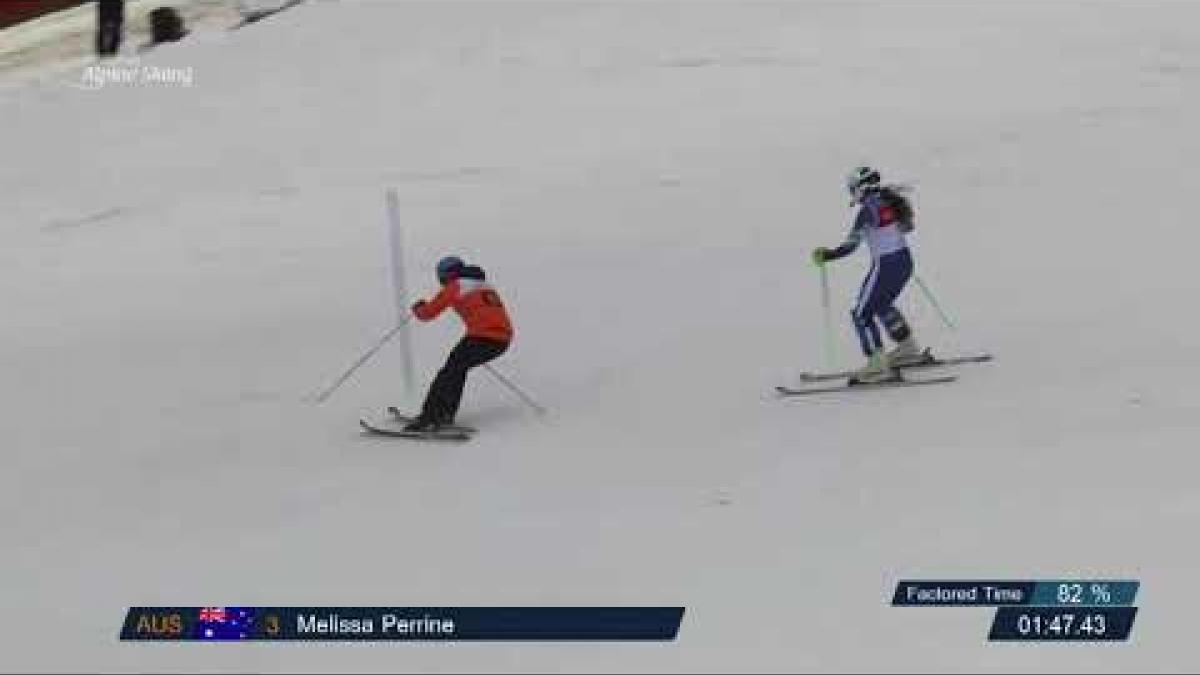 Melissa Perrine | Women Slalom Visually Impaired 2 | World Para Alpine Skiing World Cup | Zagreb