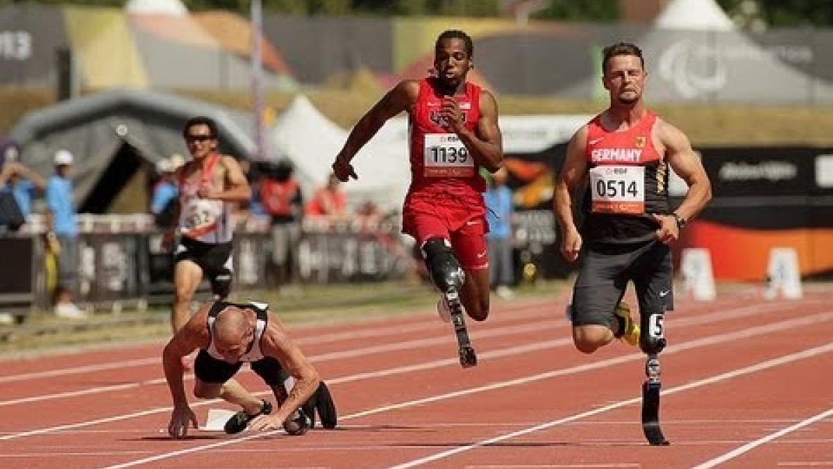 Athletics - men's 100m T42 semifinal 1 - 2013 IPC Athletics World Championships, Lyon