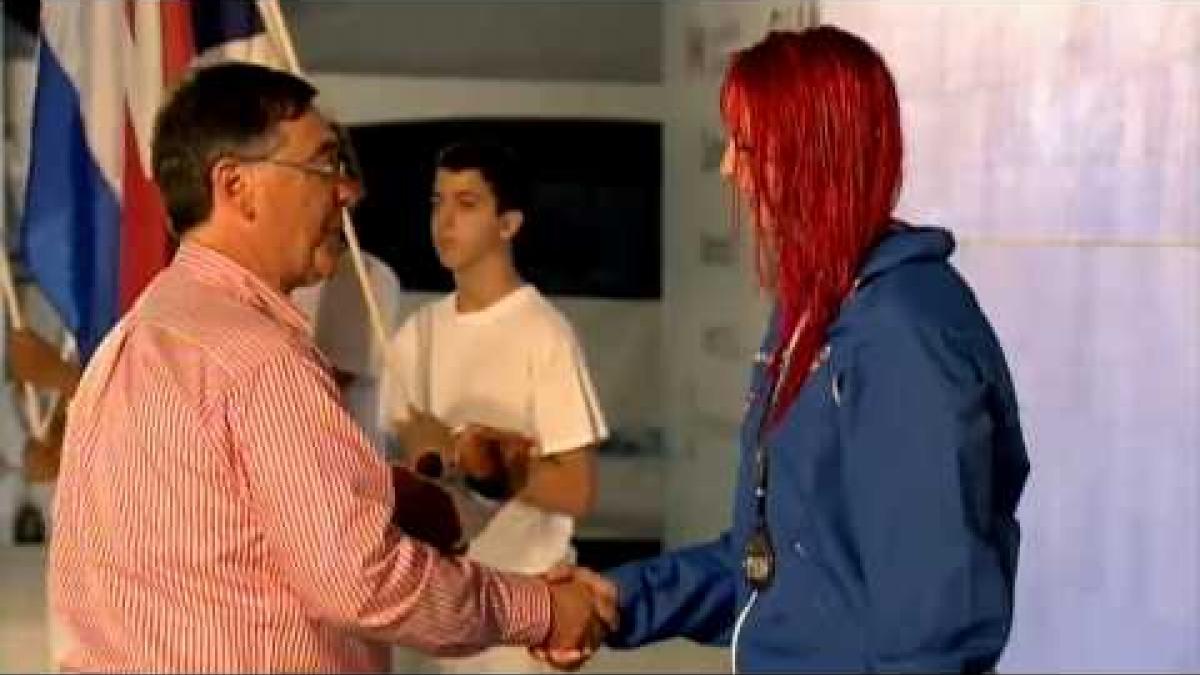 Swimming - women's 200m individual medley SM14 medal ceremony - 2013 IPC Swimming World Champs