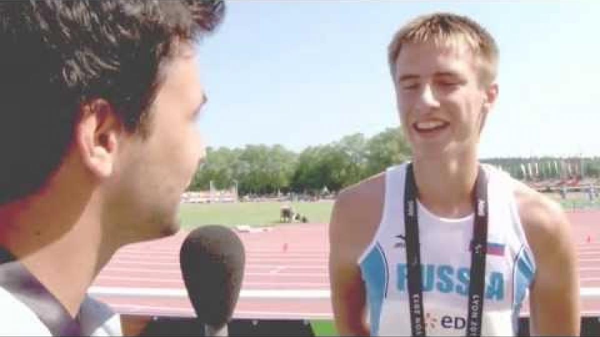 Interview: Andrey Vdovin men's 100m T37 final - 2013 IPC Athletics World Championships Lyon