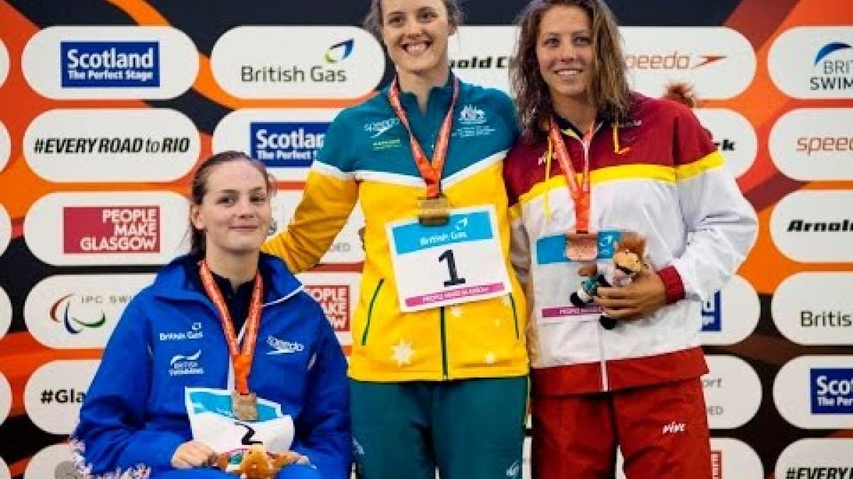 Women's 100m Backstroke S9 | Victory Ceremony | 2015 IPC Swimming World Championships Glasgow