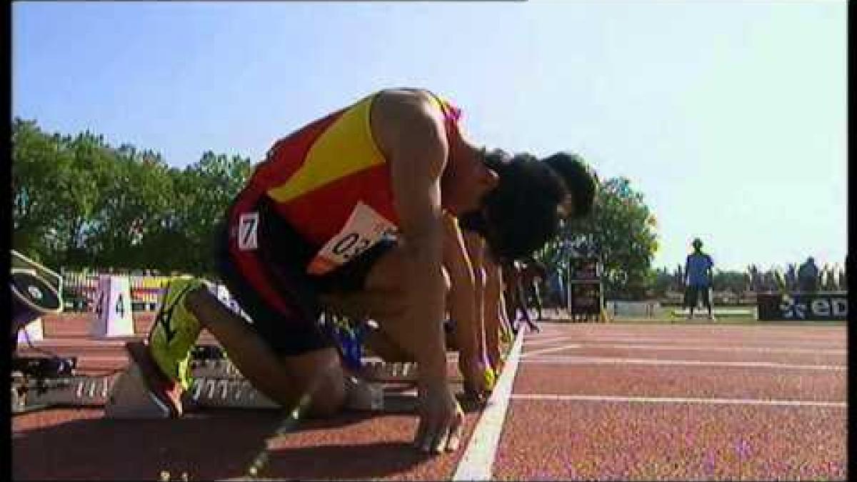 Athletics - Men's 100m - T11 Round 1 Heat 1 - 2013 IPC Athletics World Championships, Lyon