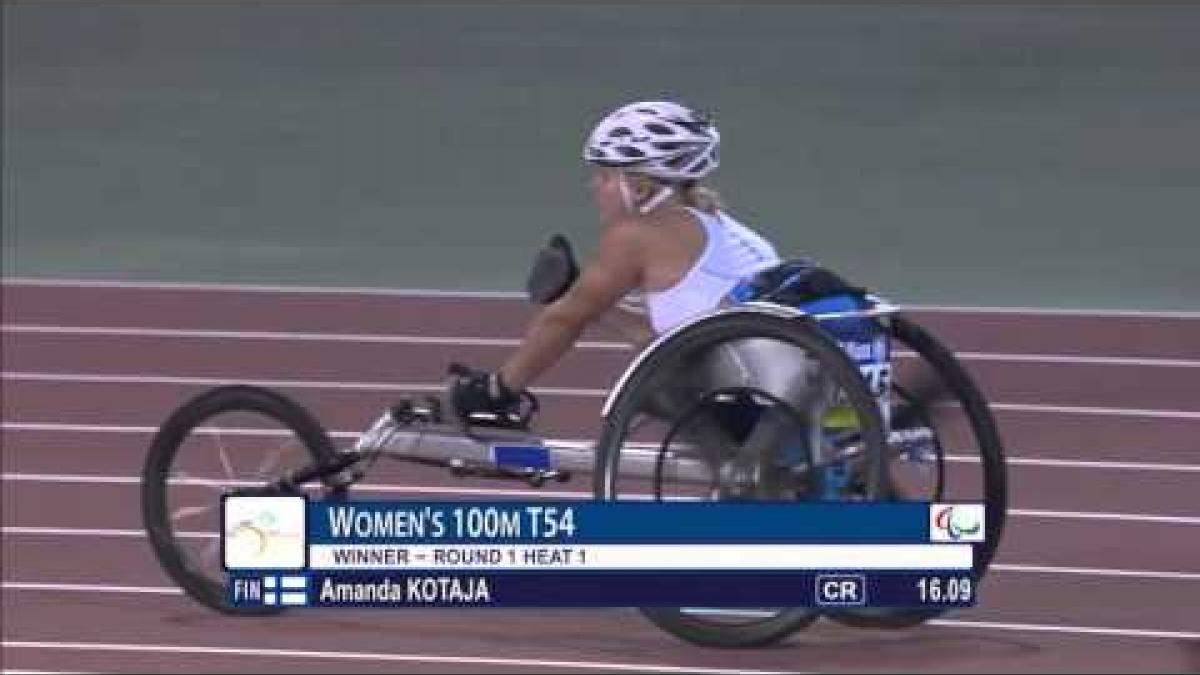 Women's 100m T54 | heat 1 |  2015 IPC Athletics World Championships Doha