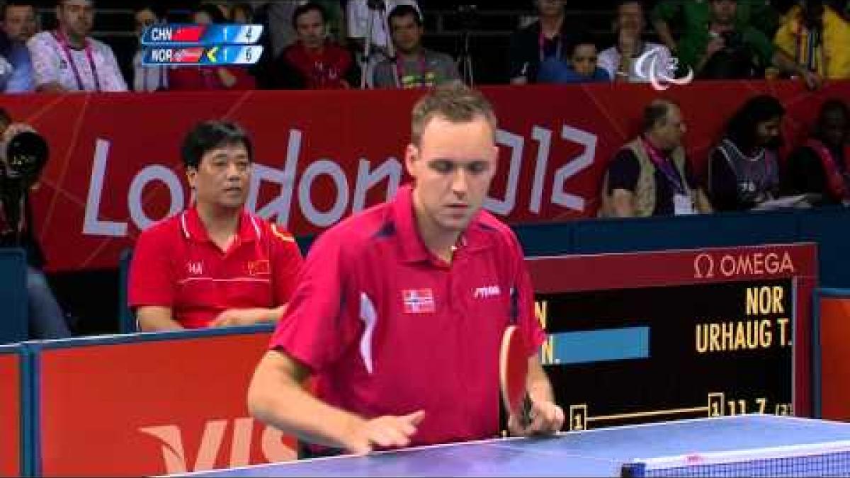 Table Tennis - CHN vs NOR - Men's Singles - C5 Gold Medal Match - London 2012 Paralympic Games.mp4