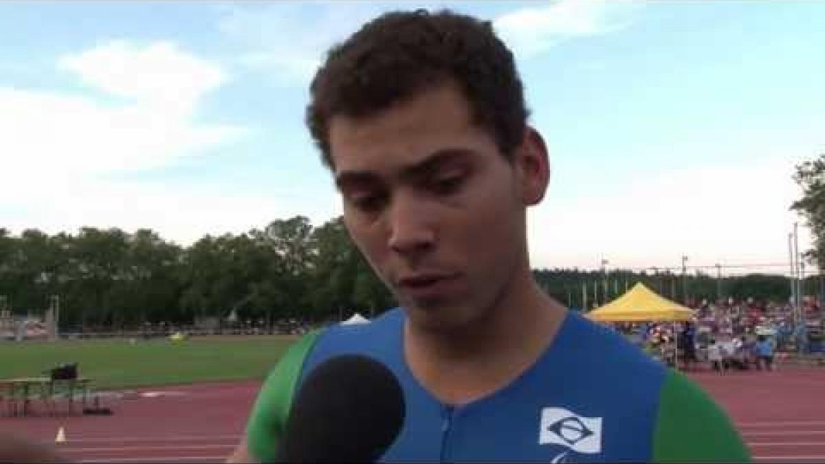 Interview: Alan Fonteles Oliveira after winning 100m T43 at 2013 IPC Athletics World Championships