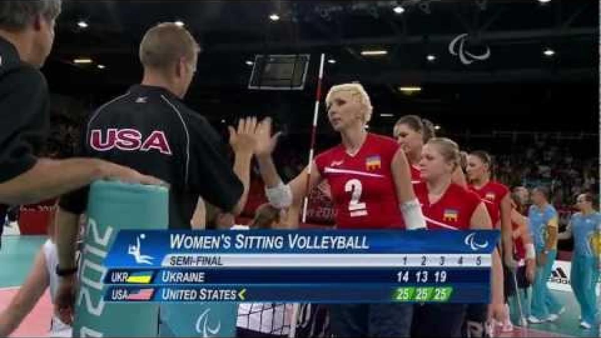 Sitting Volleyball - UKR vs USA -  Women's Semifinal 1 - Match 38 - London 2012 Paralympic Games