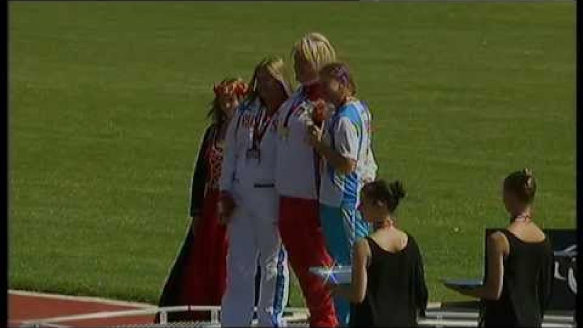 Athletics -  women's shot put F20 Medal Ceremony  - 2013 IPC Athletics World Championships, Lyon