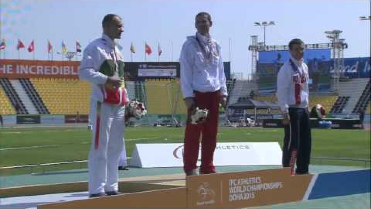 Men's high jump T12 | Victory Ceremony |  2015 IPC Athletics World Championships Doha