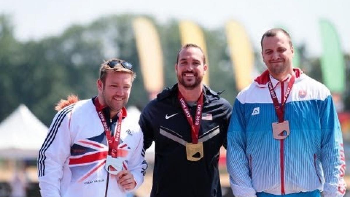 Athletics - men's discus throw F44 Medal Ceremony - 2013 IPC Athletics World Championships, Lyon