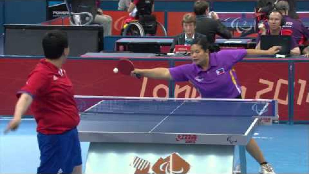 Table Tennis - Women's Singles - Class 8 Semi final FRA v PHI - 2012 London Paralympic Games