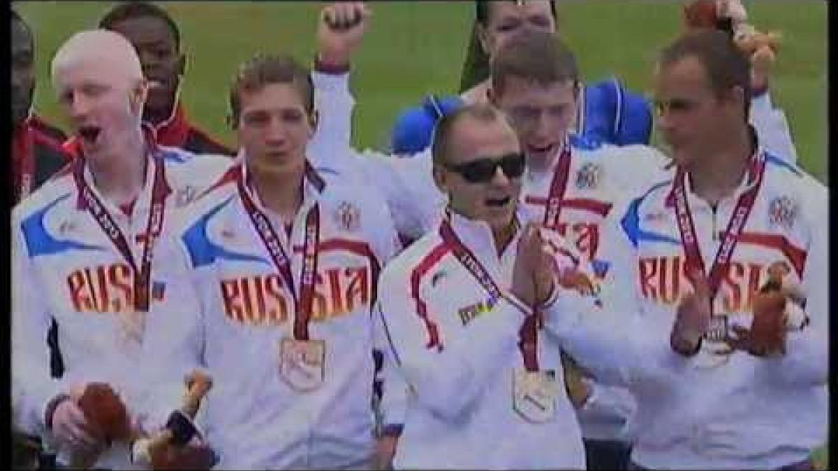 Athletics - men's 4x100m T11-13 Medal Ceremony - 2013 IPC Athletics World Championships, Lyon