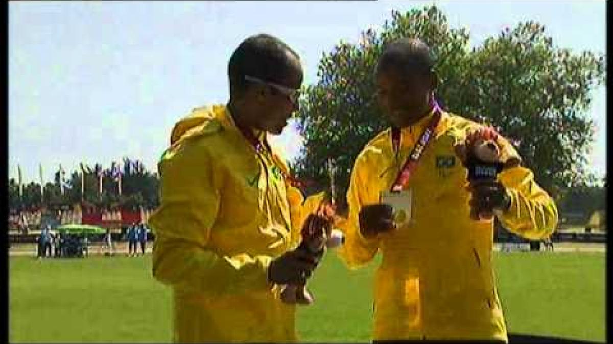 Athletics - men's 200m T11 Medal Ceremony - 2013 IPC Athletics World Championships, Lyon