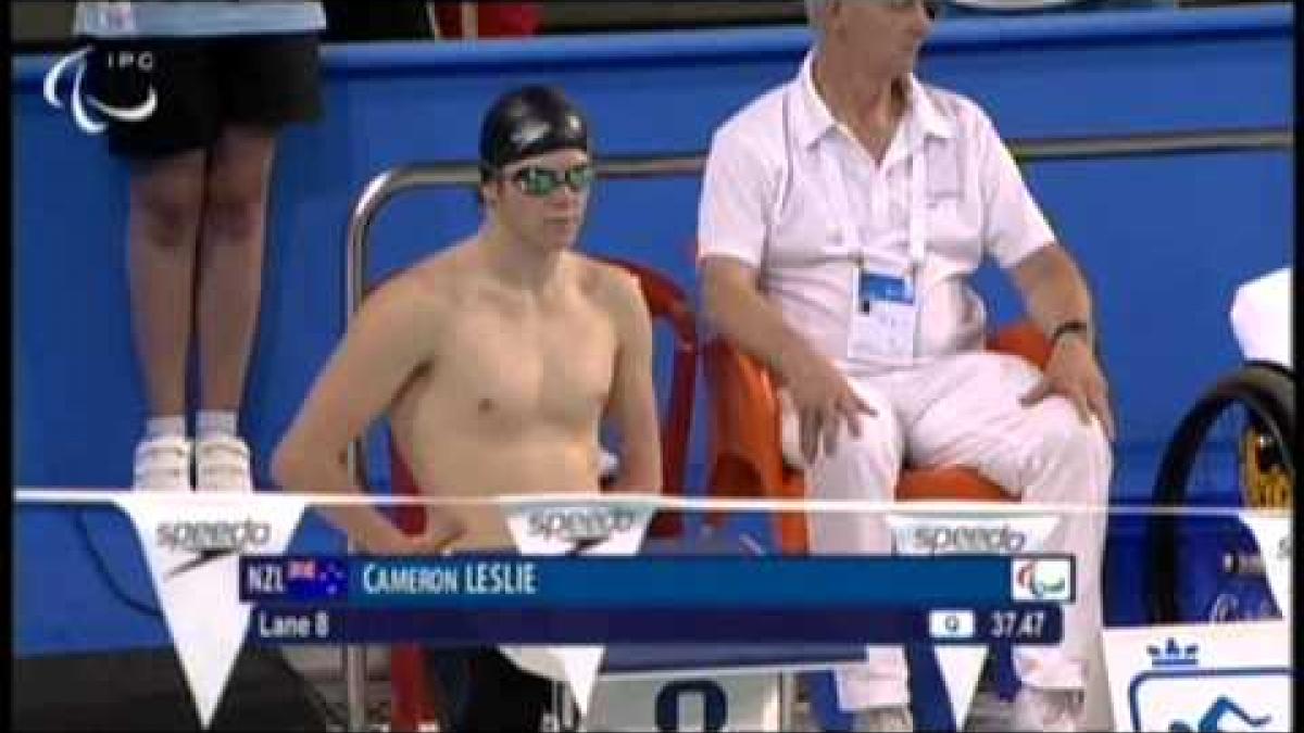 Daniel Dias (BRA), breaking the world record in the Men's 50m Freestyle S5 event