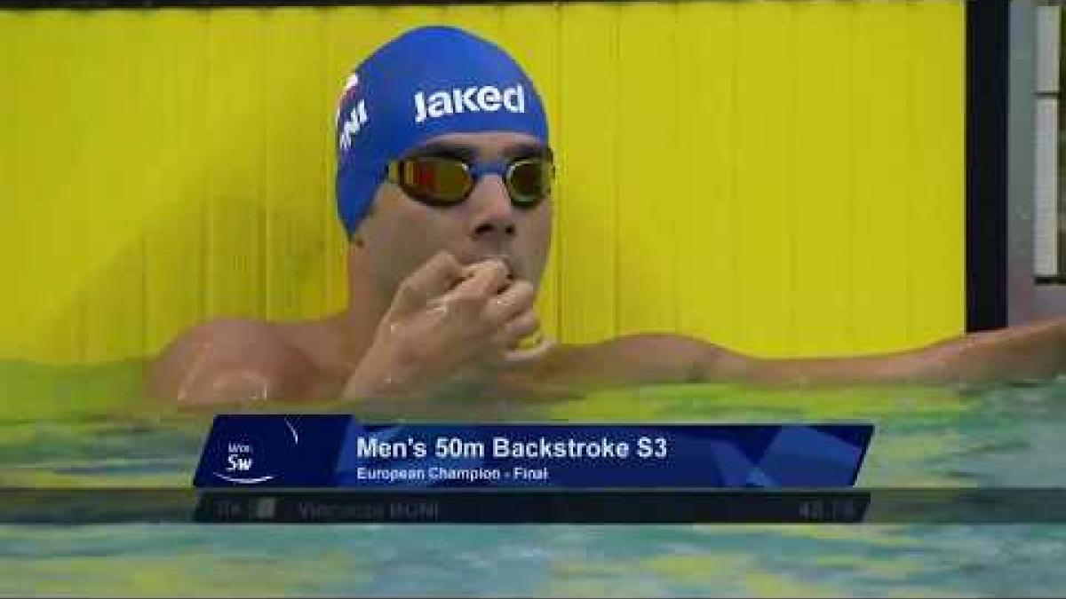 Men&#039;s 50m Backstroke S3 Final | Dublin 2018