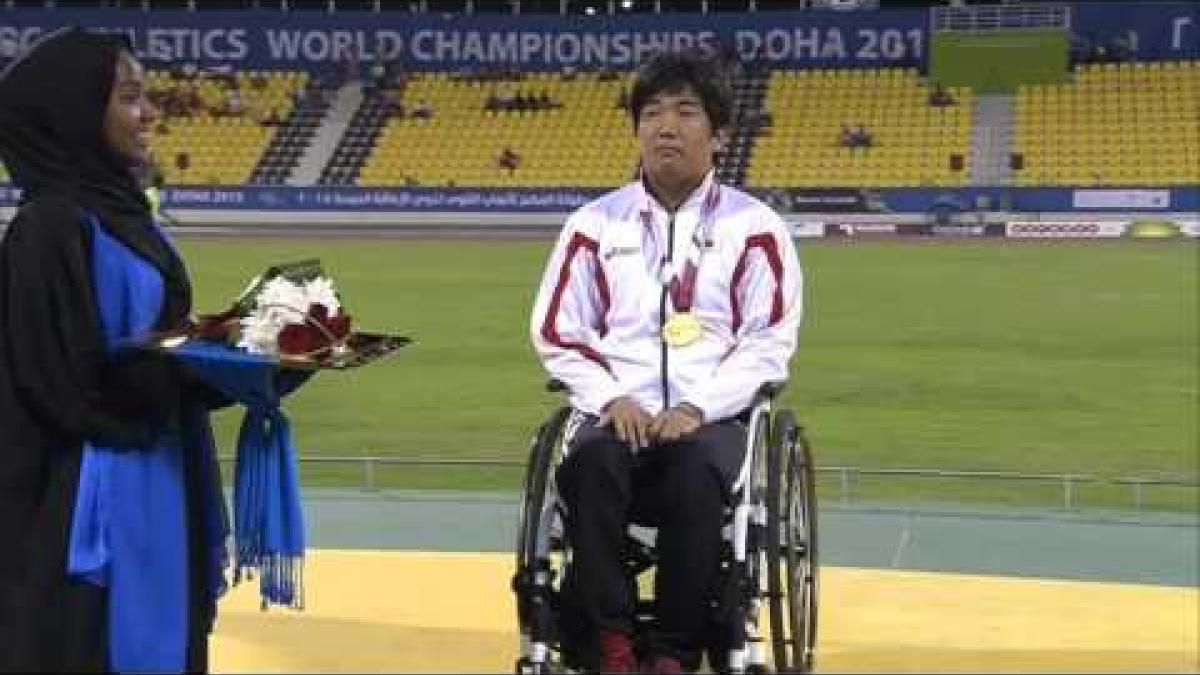 Men's 400m T52 | Victory Ceremony |  2015 IPC Athletics World Championships Doha