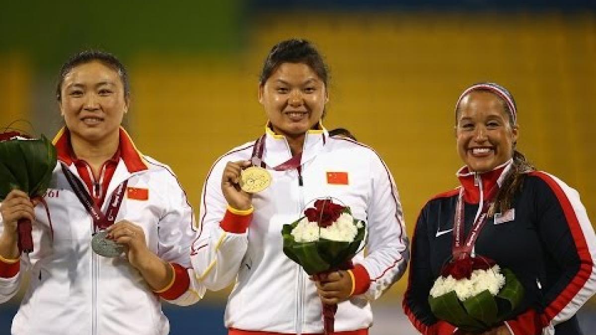 Women's discus F44 | Victory Ceremony |  2015 IPC Athletics World Championships Doha