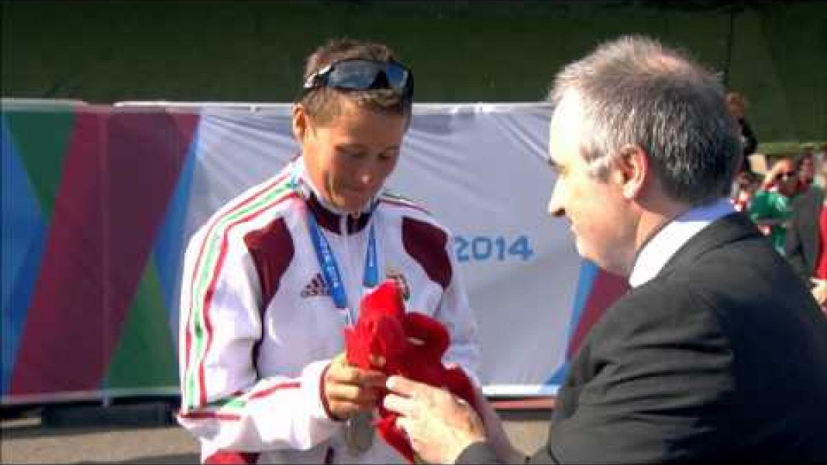 Women's 1,500m T20 | Victory Ceremony | 2014 IPC Athletics European Championships Swansea