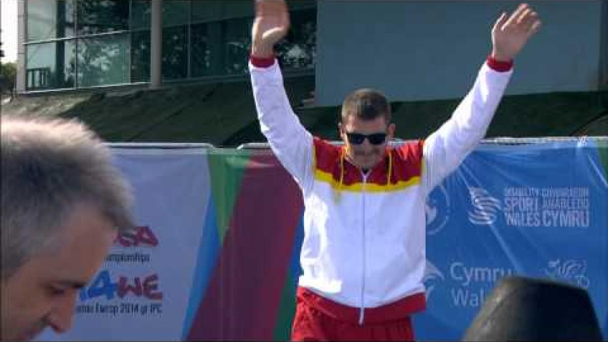 Men's javelin F12 | Victory Ceremony | 2014 IPC Athletics European Championships Swansea