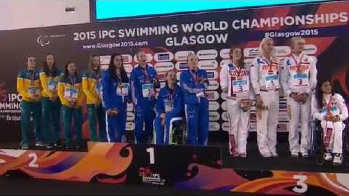 Women's  4x100m Medley Relay 34points | Victory Ceremony | 2015 IPCSwimmingWorldChampionshipsGlasgow