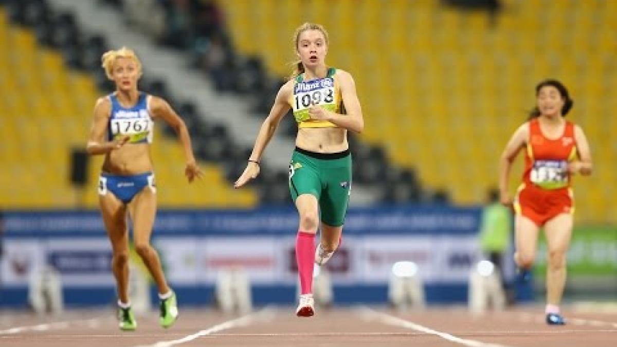 Women's 100m T35 | heat 1 |  2015 IPC Athletics World Championships Doha