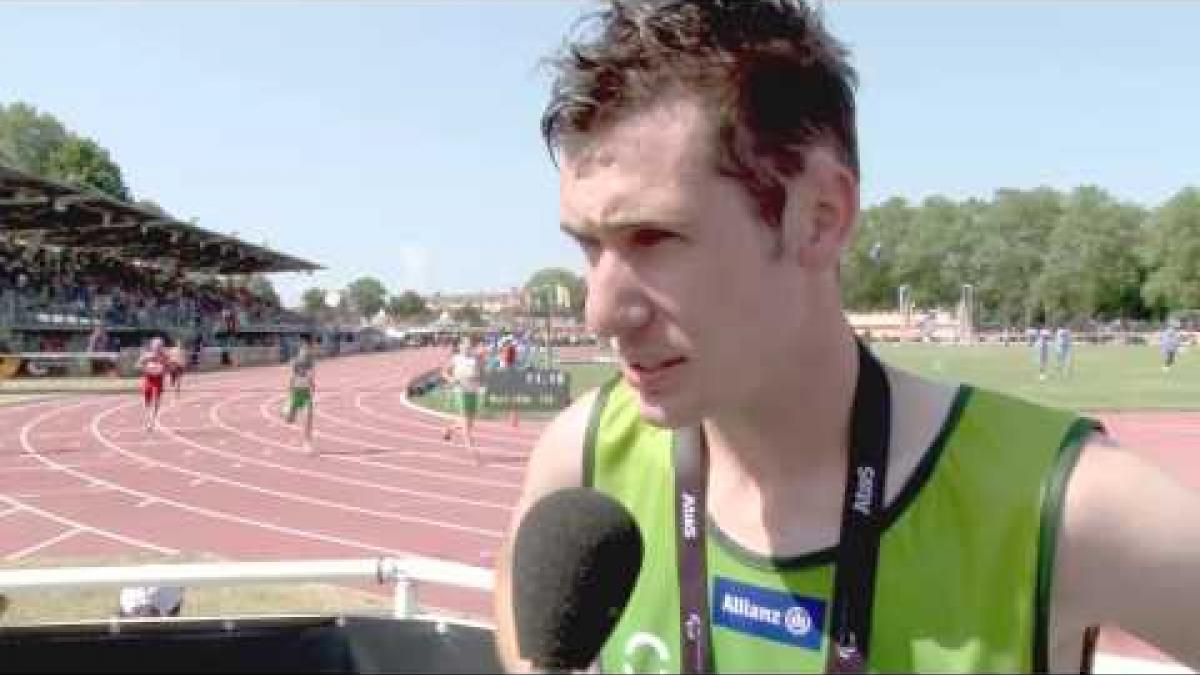 Interview: Michael McKillop men's 800m T37 final  - 2013 IPC Athletics World Championships, Lyon