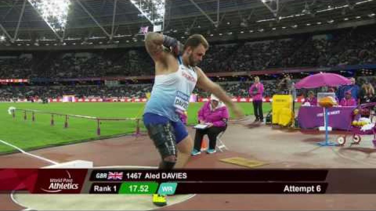 Aled Davies Celebration of World Championships Title | Shot Put F42 | London 2017