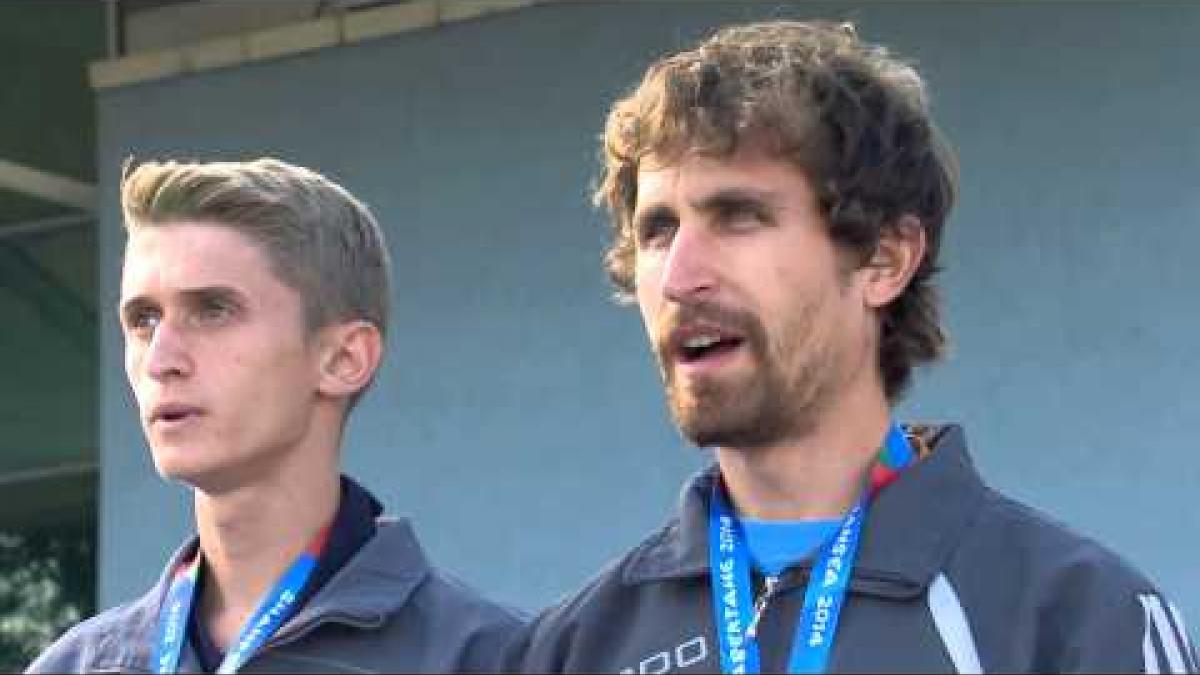 Men's 1,500m T11 | Victory Ceremony | 2014 IPC Athletics European Championships Swansea