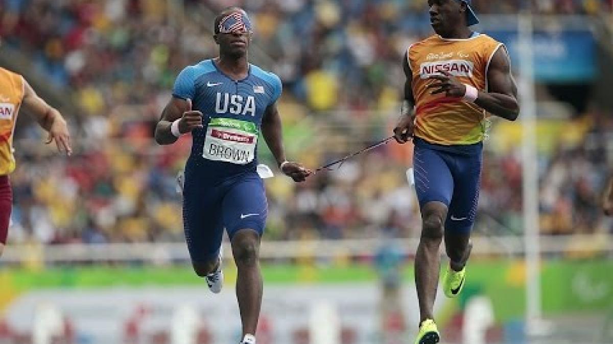 Athletics | Men's 100m - T11 Round 1 heat 5 | Rio 2016 Paralympic Games