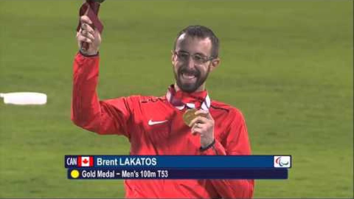 Men's 100m T53 | Victory Ceremony |  2015 IPC Athletics World Championships Doha