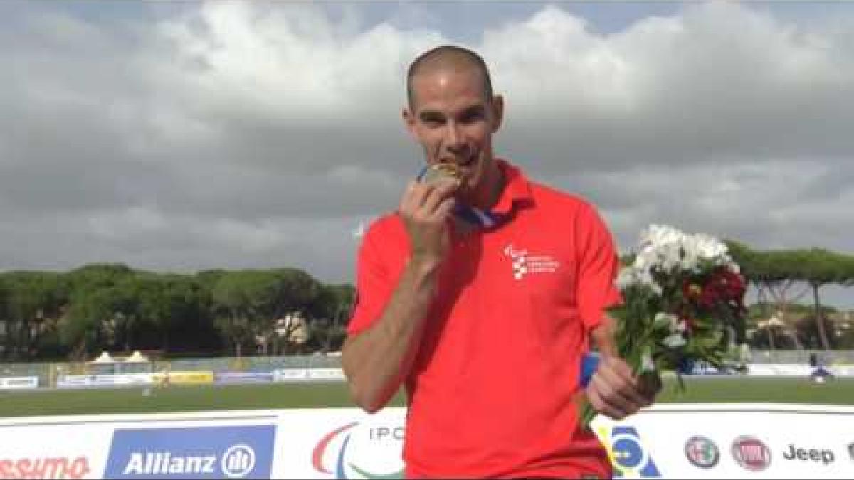 Men's long jump T20 | Victory Ceremony | 2016 IPC Athletics European Championships Grosseto