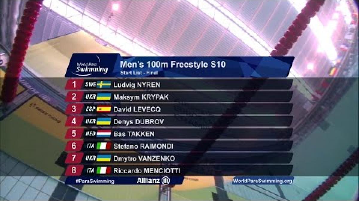 Men&#039;s 100m Freestyle S10 Final | Dublin 2018