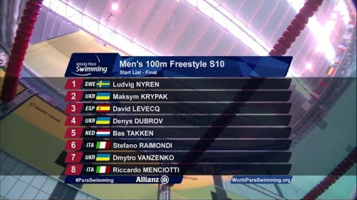 Men's 100m Freestyle S10 Final | Dublin 2018