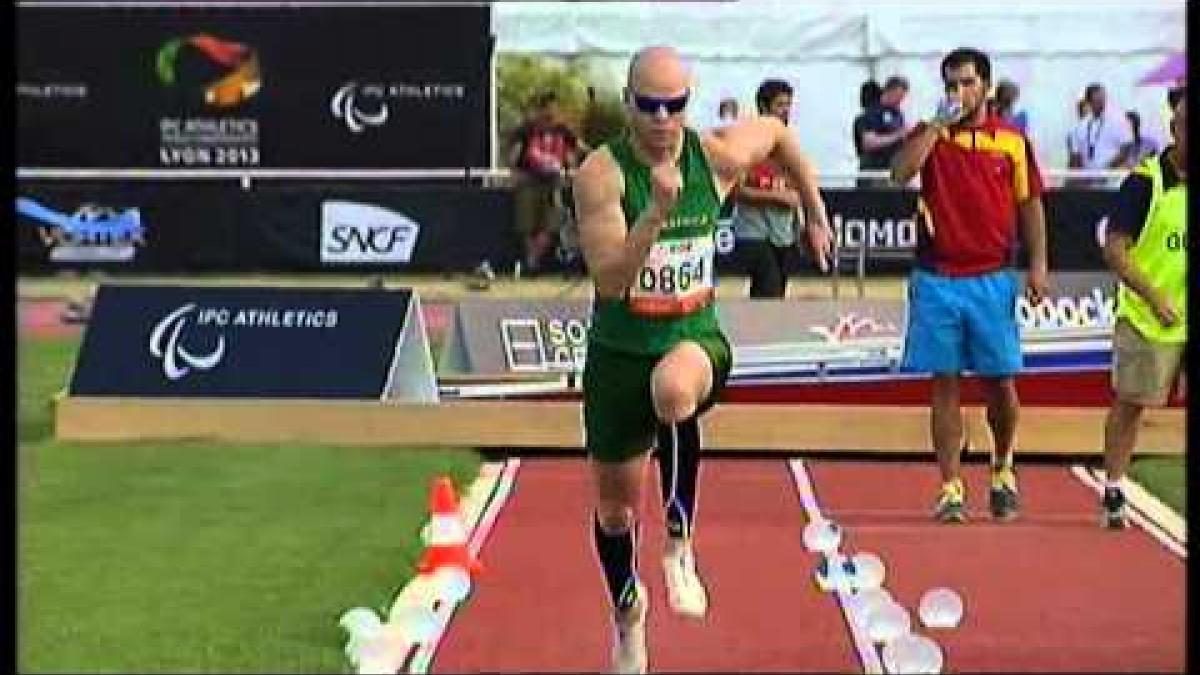 Athletics - Kamil Aliyev and Hilton Langenhoven - men's long jump T12 final - 2013 IPC Athletics...