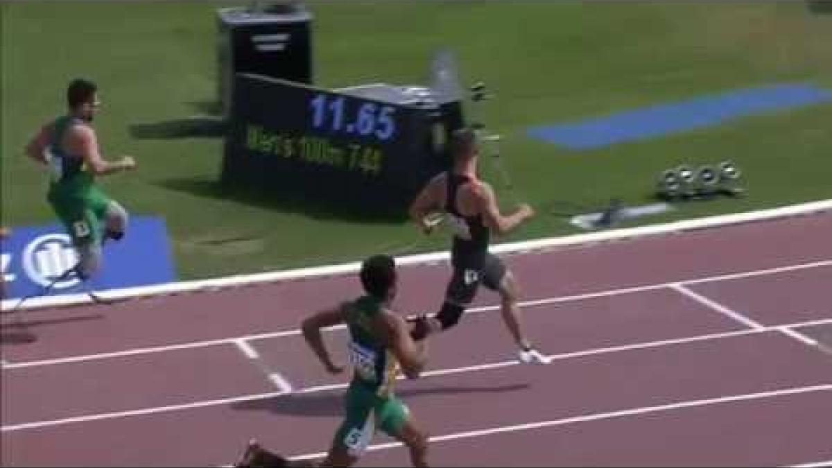 Men's 100m T44 | heat 1 |  2015 IPC Athletics World Championships Doha