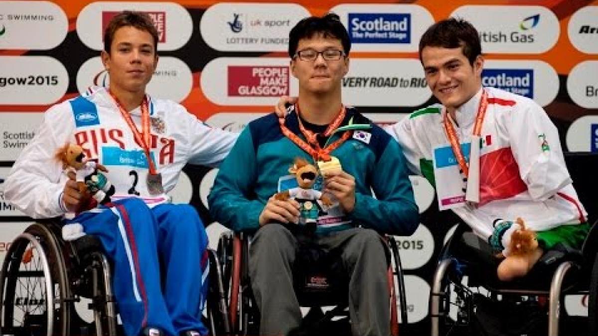 Men's 200m Freestyle S4 | Victory Ceremony | 2015 IPC Swimming World Championships Glasgow