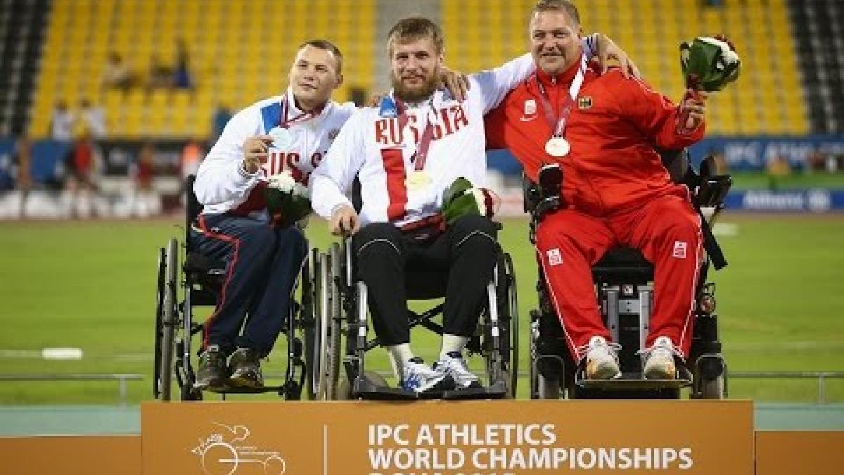 Men's shot put  F33 | Victory Ceremony |  2015 IPC Athletics World Championships Doha