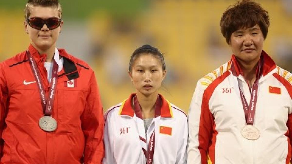 Women's javelin F11 | Victory Ceremony |  2015 IPC Athletics World Championships Doha