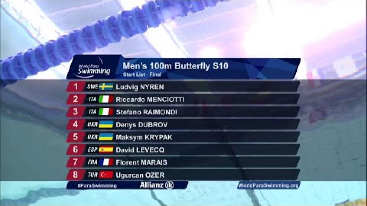 Men's 100m Butterfly S10 Final | Dublin 2018