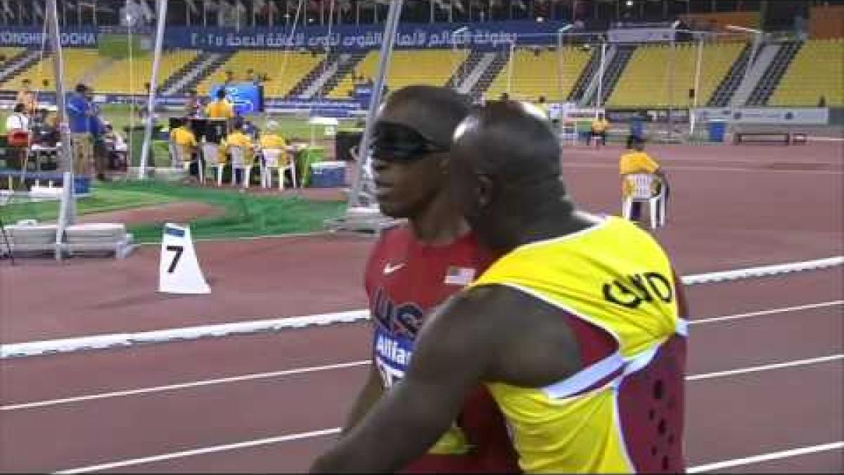 Men's 100m T11 | Semifinal 3 |  2015 IPC Athletics World Championships Doha