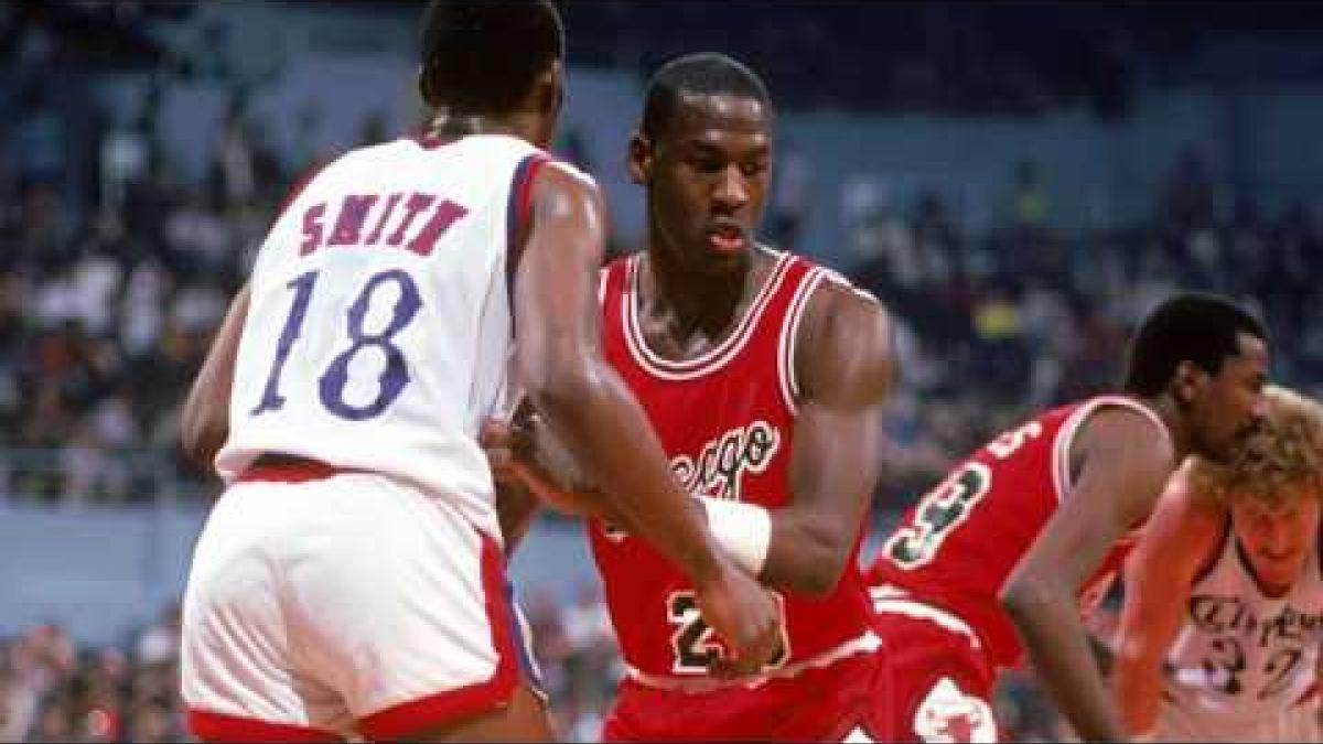 Video Thumbnail with Michael Jordan in action and about the day Eric Barber beat Michael Jordan. 