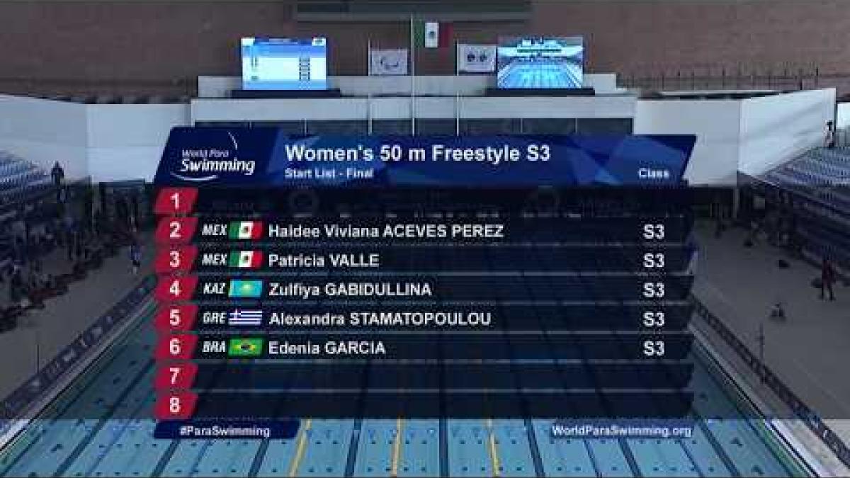 Women's 50 m Freestyle S3| Final |  Mexico City 2017 World Para Swimming Championships