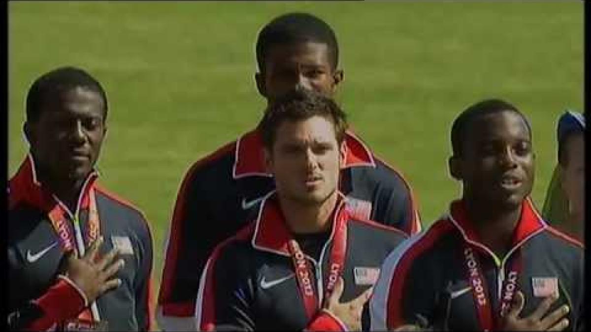 Athletics -  men's 4x100m T42-46 Medal Ceremony  - 2013 IPC Athletics World Championships, Lyon