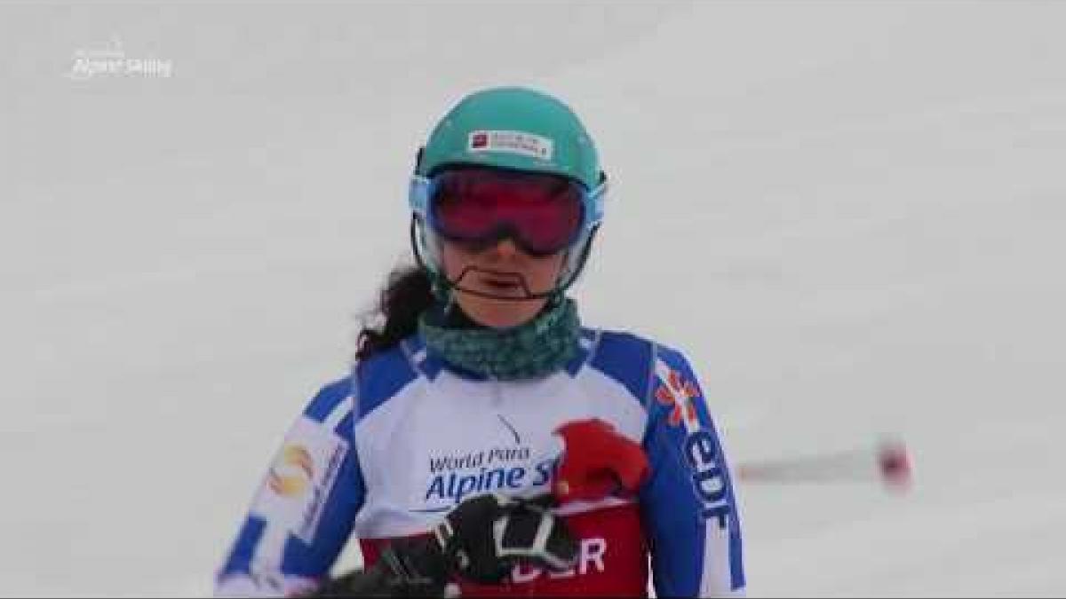 Marie Bochet 1st | women's slalom standing | World Para Alpine skiinng World Cup Veysonnaz