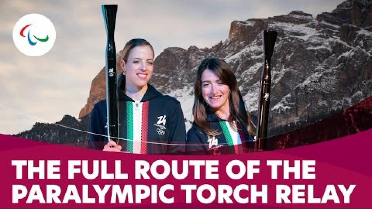 A video thumbnail of two female athletes holding the Paralympic and Olympic torches 