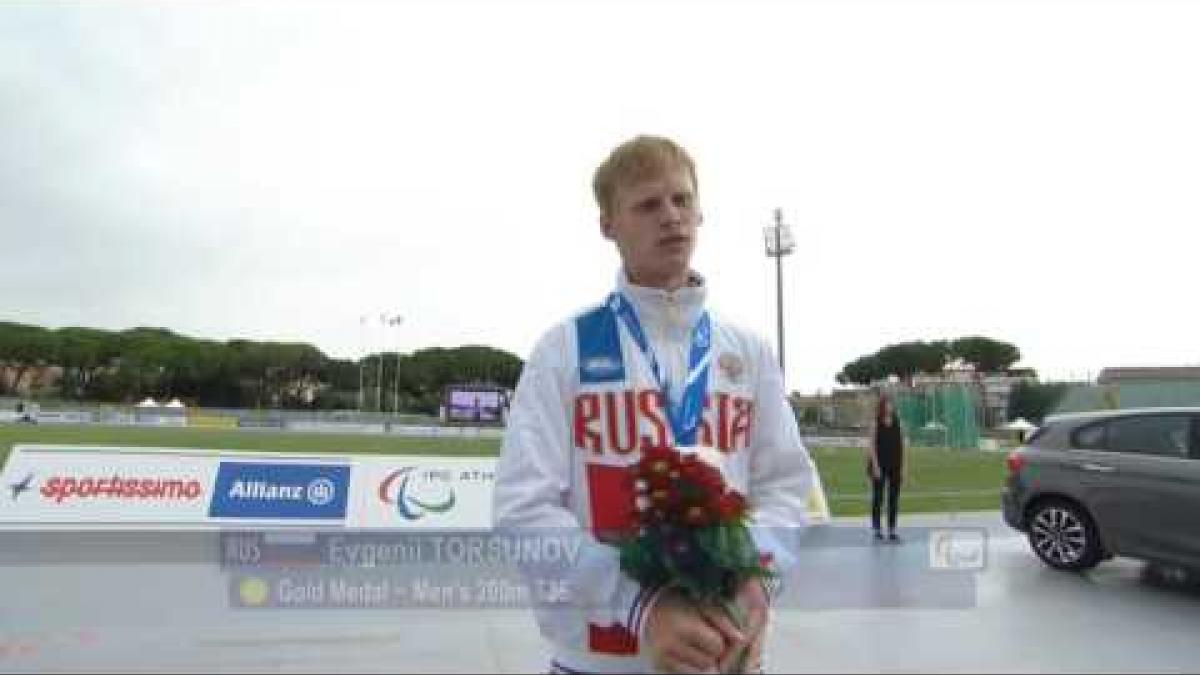 Men's 200 m T36 | Victory Ceremony | 2016 IPC Athletics European Championships Grosseto