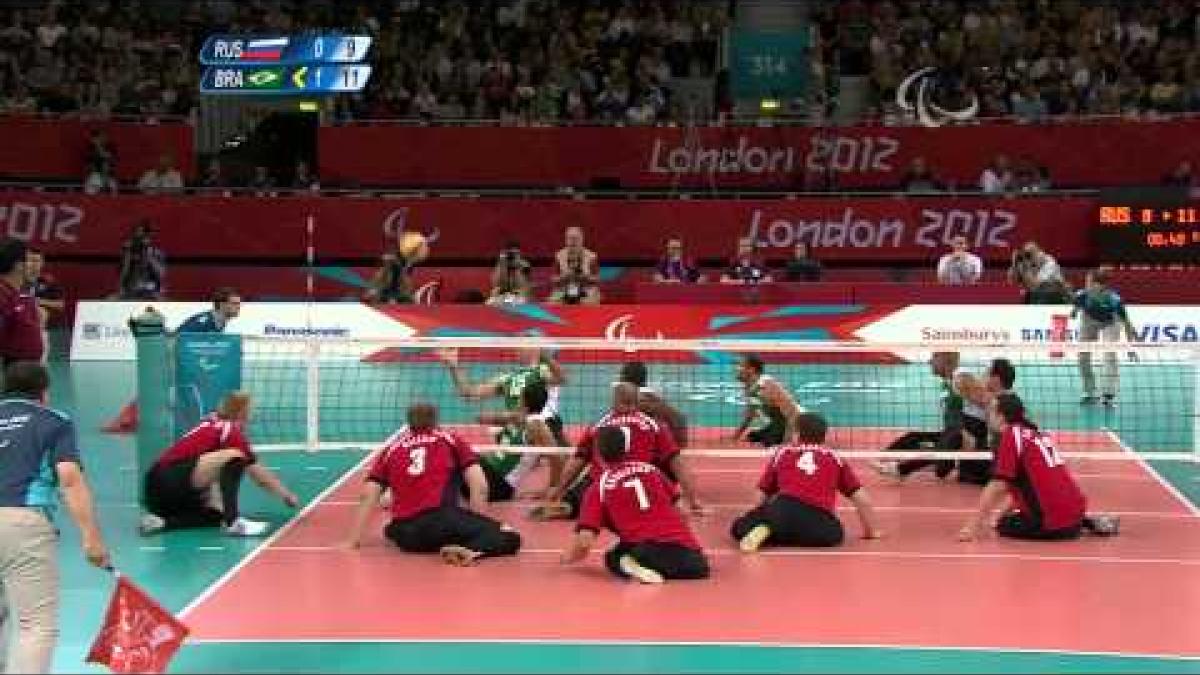 Sitting Volleyball - RUS vs BRA - Men's Quarterfinal 1 - Match 36 - London 2012 Paralympic Games