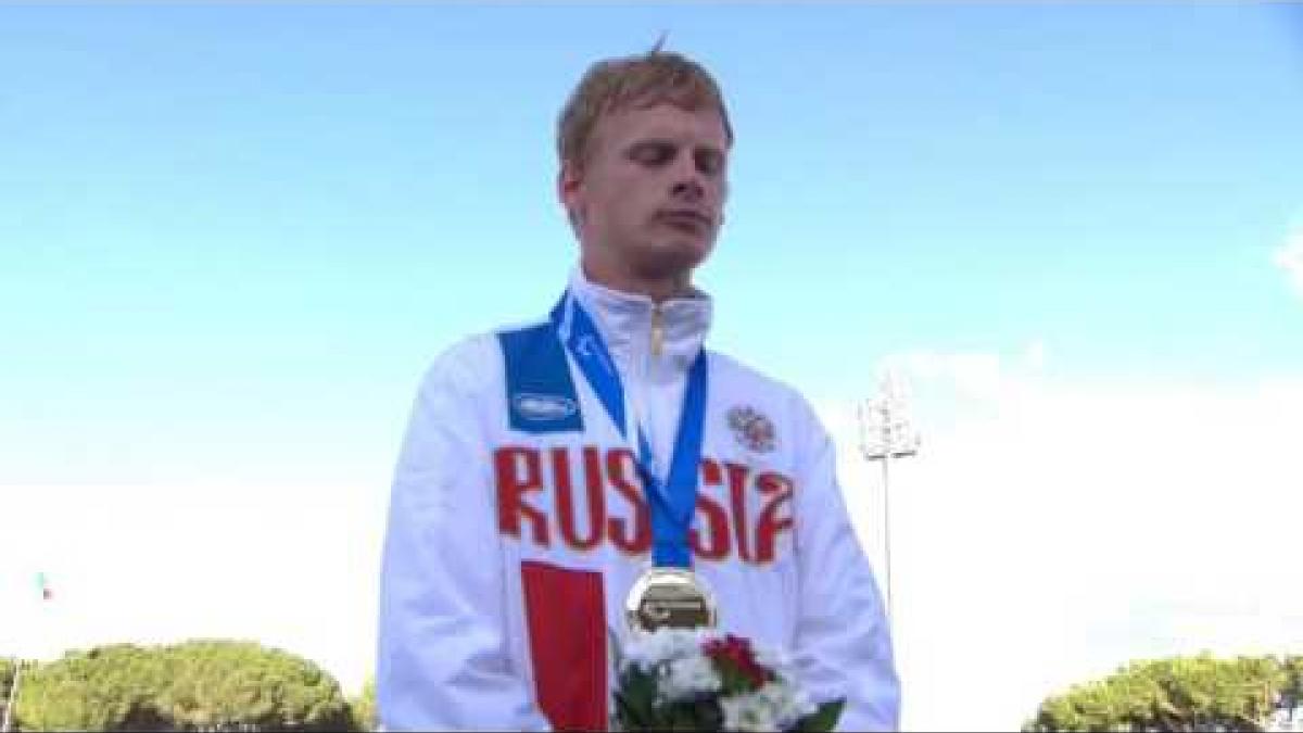 Men's 100 m T36 | Victory Ceremony | 2016 IPC Athletics European Championships Grosseto